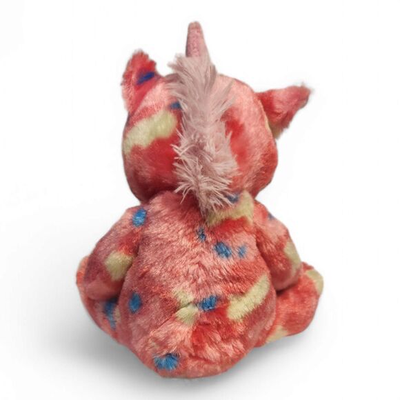 Adorable Unicorn Plush – Fuzzy Pink with Multicolored Spots, 6" Tall, 2018 - Picture 2 of 8